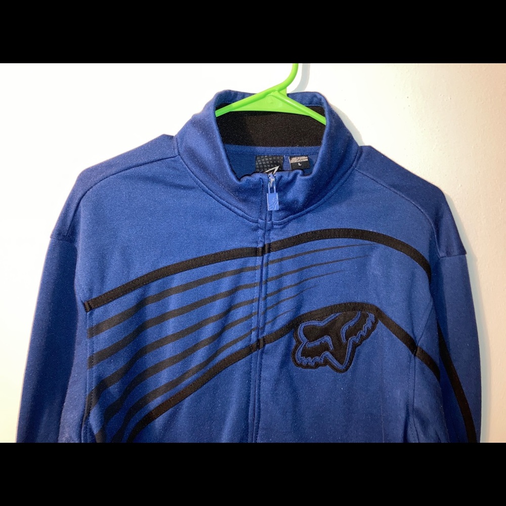 The Fox Jacket Mens Size Large Blue Jacket Full Zip Vtg